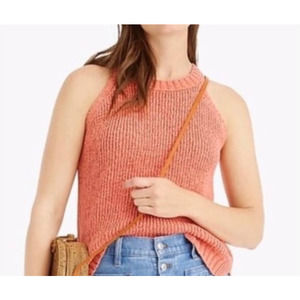 J. CREW Pink Knit Sleeveless High-neck sweater tank